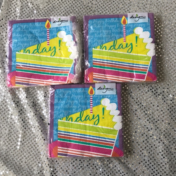 3 packs of Birthday Luncheon Napkins - Picture 1 of 4